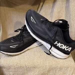 Hoka Men's Black and White Running Shoes